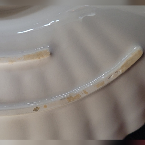 Vintage Farmhouse white ceramic Shell Design Serving Platter - Picture 9 of 16